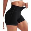 imageYEOREO Denim Look Pocket 36 Workout Shorts for Women Scrunch High Waisted Yoga Gym ShortsBlack