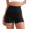imageYEOREO Denim Look Pocket 36 Workout Shorts for Women Scrunch High Waisted Yoga Gym ShortsBlack