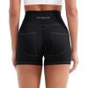 imageYEOREO Denim Look Pocket 36 Workout Shorts for Women Scrunch High Waisted Yoga Gym ShortsBlack