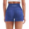 imageYEOREO Denim Look Pocket 36 Workout Shorts for Women Scrunch High Waisted Yoga Gym ShortsBlue