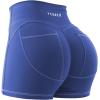 imageYEOREO Denim Look Pocket 36 Workout Shorts for Women Scrunch High Waisted Yoga Gym ShortsBlue