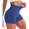 imageYEOREO Denim Look Pocket 36 Workout Shorts for Women Scrunch High Waisted Yoga Gym ShortsBlue