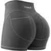 imageYEOREO Denim Look Pocket 36 Workout Shorts for Women Scrunch High Waisted Yoga Gym ShortsCarbon