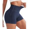 imageYEOREO Denim Look Pocket 36 Workout Shorts for Women Scrunch High Waisted Yoga Gym ShortsNavy
