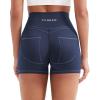 imageYEOREO Denim Look Pocket 36 Workout Shorts for Women Scrunch High Waisted Yoga Gym ShortsNavy