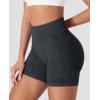 imageYEOREO Women Workout Biker Shorts Impact 45quot Faux Denim No Front Seam Mid Waist Hidden Scrunch Lifting Yoga Gym ShortsBlack Sandwashed