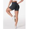 imageYEOREO Women Workout Biker Shorts Impact 45quot Faux Denim No Front Seam Mid Waist Hidden Scrunch Lifting Yoga Gym ShortsBlack Sandwashed