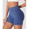 imageYEOREO Women Workout Biker Shorts Impact 45quot Faux Denim No Front Seam Mid Waist Hidden Scrunch Lifting Yoga Gym ShortsDark Blue Sandwashed