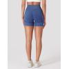 imageYEOREO Women Workout Biker Shorts Impact 45quot Faux Denim No Front Seam Mid Waist Hidden Scrunch Lifting Yoga Gym ShortsDark Blue Sandwashed