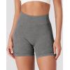 imageYEOREO Women Workout Biker Shorts Impact 45quot Faux Denim No Front Seam Mid Waist Hidden Scrunch Lifting Yoga Gym ShortsDark Gray Sandwashed