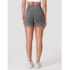 imageYEOREO Women Workout Biker Shorts Impact 45quot Faux Denim No Front Seam Mid Waist Hidden Scrunch Lifting Yoga Gym ShortsDark Gray Sandwashed