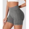 imageYEOREO Women Workout Biker Shorts Impact 45quot Faux Denim No Front Seam Mid Waist Hidden Scrunch Lifting Yoga Gym ShortsDark Gray Sandwashed