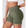 imageYEOREO Women Workout Biker Shorts Impact 45quot Faux Denim No Front Seam Mid Waist Hidden Scrunch Lifting Yoga Gym ShortsGreen Sandwashed