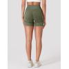 imageYEOREO Women Workout Biker Shorts Impact 45quot Faux Denim No Front Seam Mid Waist Hidden Scrunch Lifting Yoga Gym ShortsGreen Sandwashed