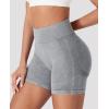 imageYEOREO Women Workout Biker Shorts Impact 45quot Faux Denim No Front Seam Mid Waist Hidden Scrunch Lifting Yoga Gym ShortsLight Gray Sandwashed
