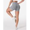 imageYEOREO Women Workout Biker Shorts Impact 45quot Faux Denim No Front Seam Mid Waist Hidden Scrunch Lifting Yoga Gym ShortsLight Gray Sandwashed