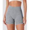 imageYEOREO Women Workout Biker Shorts Impact 45quot Faux Denim No Front Seam Mid Waist Hidden Scrunch Lifting Yoga Gym ShortsLight Gray Sandwashed