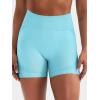 imageYEOREO Women Workout Biker Shorts Impact 45quot No Front Seam Hidden Scrunch Lifting Seamless Yoga Gym ShortsLight Blue Solid