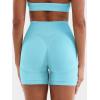 imageYEOREO Women Workout Biker Shorts Impact 45quot No Front Seam Hidden Scrunch Lifting Seamless Yoga Gym ShortsLight Blue Solid
