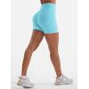 imageYEOREO Women Workout Biker Shorts Impact 45quot No Front Seam Hidden Scrunch Lifting Seamless Yoga Gym ShortsLight Blue Solid