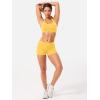 imageYEOREO Women Workout Booty Shorts Low Rise 25quot Impact Scrunch Butt Lifting Biker Gym Hot Shorts Spandex for Yoga RunningYellow