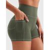 imageYEOREO Women Workout Shorts with Cargo Pockets Bernicy Hidden Scrunch Butt Lifting Contrast Stitching Gym ShortsArmy Green
