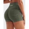 imageYEOREO Women Workout Shorts with Cargo Pockets Bernicy Hidden Scrunch Butt Lifting Contrast Stitching Gym ShortsArmy Green