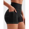 imageYEOREO Women Workout Shorts with Cargo Pockets Bernicy Hidden Scrunch Butt Lifting Contrast Stitching Gym ShortsBlack