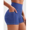 imageYEOREO Women Workout Shorts with Cargo Pockets Bernicy Hidden Scrunch Butt Lifting Contrast Stitching Gym ShortsGalactic Cobalt Blue