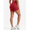 imageYEOREO Women Workout Yoga Shorts 45quot No Front Seam Hidden Scrunch Almiy High Rise Buttery Biker ShortsRed