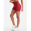 imageYEOREO Women Workout Yoga Shorts 45quot No Front Seam Hidden Scrunch Almiy High Rise Buttery Biker ShortsRed