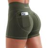 imageYEOREO Denim Look Pocket 36 Workout Shorts for Women Scrunch High Waisted Yoga Gym ShortsArmy