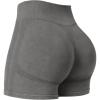 imageYEOREO Women Workout Biker Shorts Impact 45quot Faux Denim No Front Seam Mid Waist Hidden Scrunch Lifting Yoga Gym ShortsDark Gray Sandwashed