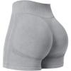 imageYEOREO Women Workout Biker Shorts Impact 45quot Faux Denim No Front Seam Mid Waist Hidden Scrunch Lifting Yoga Gym ShortsLight Gray Sandwashed
