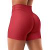 imageYEOREO Women Workout Yoga Shorts 45quot No Front Seam Hidden Scrunch Almiy High Rise Buttery Biker ShortsRed
