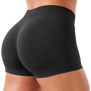 imageYEOREO Women Workout Booty Shorts Low Rise 25quot Impact Scrunch Butt Lifting Biker Gym Hot Shorts Spandex for Yoga RunningBlack