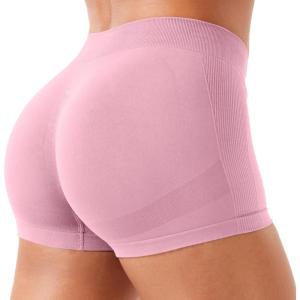 imageYEOREO Women Workout Booty Shorts Low Rise 25quot Impact Scrunch Butt Lifting Biker Gym Hot Shorts Spandex for Yoga RunningPink