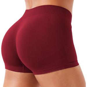 imageYEOREO Women Workout Booty Shorts Low Rise 25quot Impact Scrunch Butt Lifting Biker Gym Hot Shorts Spandex for Yoga RunningScarlett Red