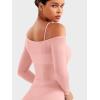 imageYEOREO Women Sheer Long Sleeve Crop Top Workout See Through One Shoulder Yoga T Shirts Summer Party Club Going Out TopCherry Blossom