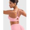 imageYEOREO Womens Workout Y Back Strappy Sports Bras Padded V Neck Medium Impact Racerback Spaghetti Straps Bra Gym Yoga TopBaby Pink