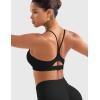 imageYEOREO Womens Workout Y Back Strappy Sports Bras Padded V Neck Medium Impact Racerback Spaghetti Straps Bra Gym Yoga TopBlack