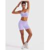 imageYEOREO Womens Workout Y Back Strappy Sports Bras Padded V Neck Medium Impact Racerback Spaghetti Straps Bra Gym Yoga TopLight Purple