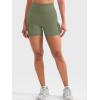 imageYEOREO CoreFlex Women Workout Gym Shorts with Cargo Pockets Hidden Scrunch 36quot 45quot Inseam No Front Seam Biker ShortsArmy Green