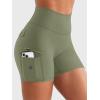 imageYEOREO CoreFlex Women Workout Gym Shorts with Cargo Pockets Hidden Scrunch 36quot 45quot Inseam No Front Seam Biker ShortsArmy Green