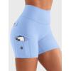 imageYEOREO CoreFlex Women Workout Gym Shorts with Cargo Pockets Hidden Scrunch 36quot 45quot Inseam No Front Seam Biker ShortsLight Blue