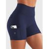 imageYEOREO CoreFlex Women Workout Gym Shorts with Cargo Pockets Hidden Scrunch 36quot 45quot Inseam No Front Seam Biker ShortsNavy