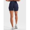 imageYEOREO CoreFlex Women Workout Gym Shorts with Cargo Pockets Hidden Scrunch 36quot 45quot Inseam No Front Seam Biker ShortsNavy