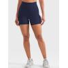 imageYEOREO CoreFlex Women Workout Gym Shorts with Cargo Pockets Hidden Scrunch 36quot 45quot Inseam No Front Seam Biker ShortsNavy