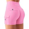 imageYEOREO CoreFlex Women Workout Gym Shorts with Cargo Pockets Hidden Scrunch 36quot 45quot Inseam No Front Seam Biker ShortsPink