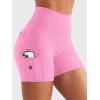 imageYEOREO CoreFlex Women Workout Gym Shorts with Cargo Pockets Hidden Scrunch 36quot 45quot Inseam No Front Seam Biker ShortsPink